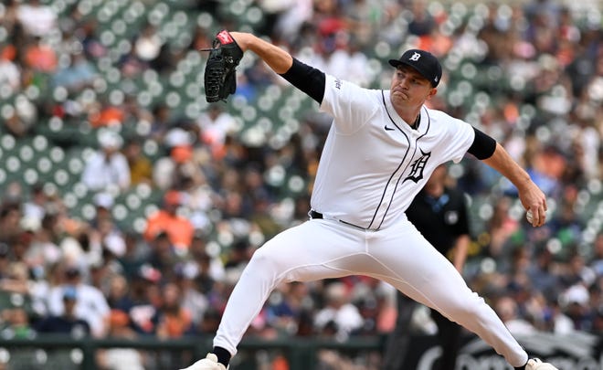 Tigers pitcher Tarik Skubal delivers a pitch in the fifth inning.