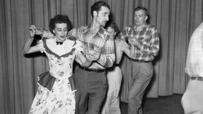 Folk dancers in April 1950.
