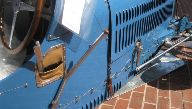 Cables and wiring are exposed to the elements on the 1925 Bugatti Type 35D.