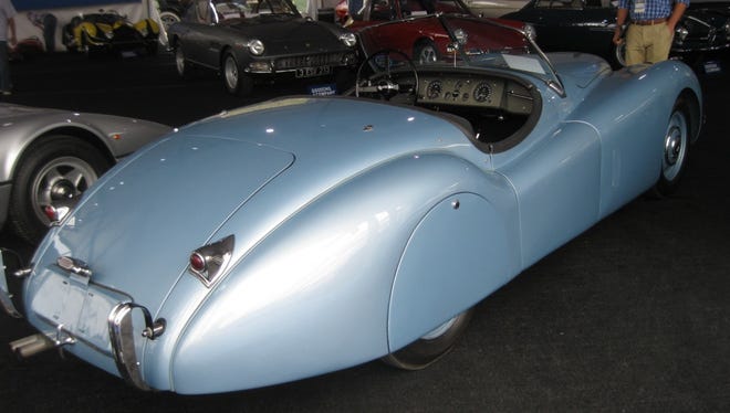 This 1952 Jaguar XK 120 Roadster brought $121,000 at the Gooding auction in August.
