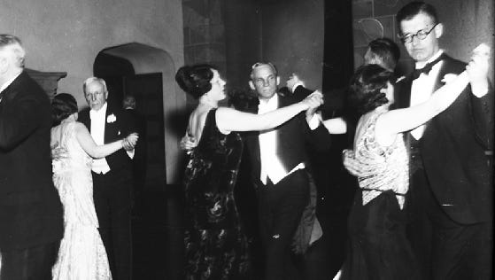 Auto magnate Henry Ford, center, at a dance in April 1931.