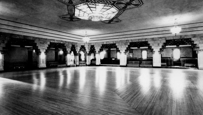 The spacious dance floor of the Vanity Ballroom, undated.