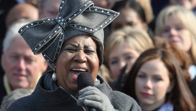 Aretha Franklin, wearing the hat that became an internet sensation, performs at the swearing-in ceremony of President Barack Obama at the U.S. Capitol in Washington, Jan. 20, 2009.  The pride of Detroit and the Queen of Soul, her amazing voice entertained the world for decades.