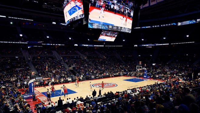 Pistons fans turn out for one of the final games at The Palace on April 5, 2017.