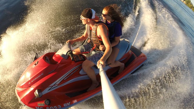 HONORABLE MENTION: With a Jet Ski, a GoPro camera on a pole, and his sister Lauren, Clay Holmes of Macomb Township was riding around on Wixom Lake. "We were trying to capture some cool angles," he said. "The funny part was we weren't really trying here and caught the photo by accident."