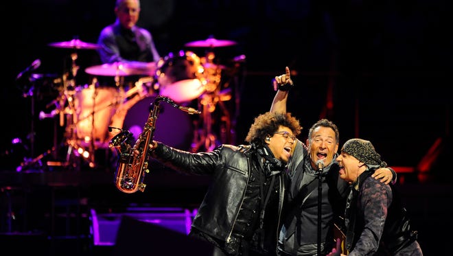 Bruce Springsteen performs at The Palace of Auburn Hills on The River Tour on April 14, 2016.