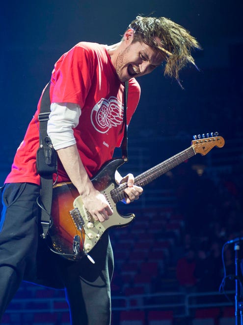 Red Hot Chili Peppers guitarist Josh Klinghoffer performs.