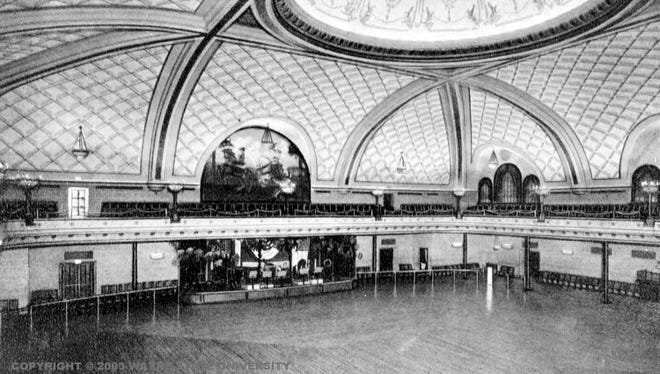 An interior view of the dance floor at the Graystone Ballroom at Woodward Avenue and Canfield Street in Detroit.