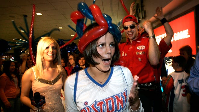 Gabrielle Nettle, 18, of Clarkston is told that she is the 1,000,000th fan at The Palace of Auburn Hills  on May 11, 2005.