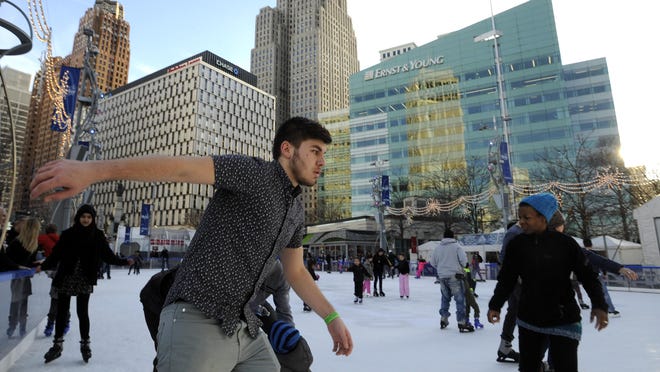 The ice rink at Campus Martius is closed temporarily due to the Michigan Department of Health and Human Services' order to limit large gatherings, even outdoors.