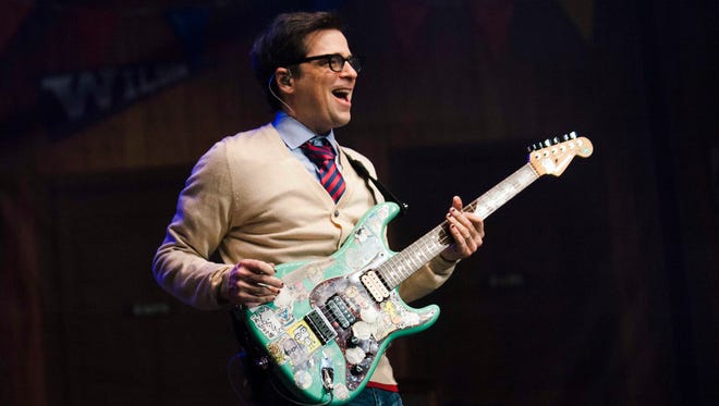 Weezer singer/guitarist Rivers Cuomo performs with the band at DTE Energy Music Theater in Clarkston, Michigan on Friday, July 13, 2018. The Pixies played first on a double bill. (John T. Greilick, The Detroit News)
