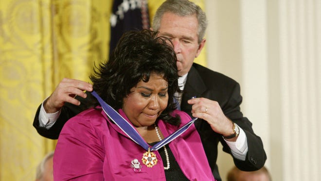 President George W. Bush presented her with a medal at the Freedom Awards Ceremony at the White House. on November 9, 2005.