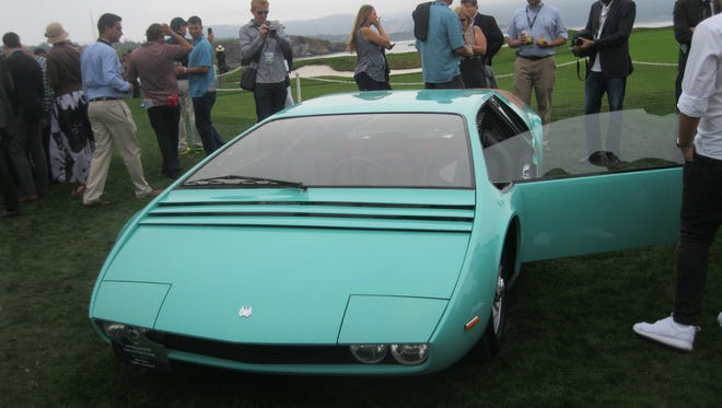 Giorgetto Giugiaro designed this 1966 concept car built on a Bizzarrini P538 and later transformed it into an ultra-modern sports car. The Manta's roof is a constant curve from hood to tail; the windshield has a 15-degree rake and a blind system which can be opened for town driving and closed to improve aerodynamics at higher speeds. The car is owned by Albert Spiess of Pfaffikon, Switzerland.