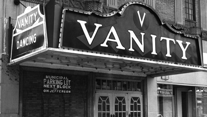 The marquee of the Vanity Ballroom on Jefferson Avenue is shown in an undated photo.