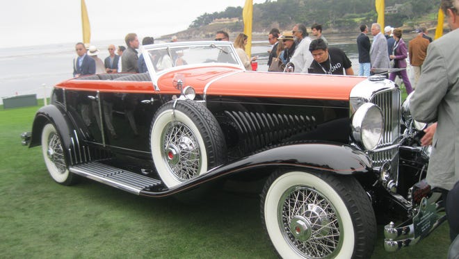 Owners Linda and Paul Gould of Pawling, N.Y. say their 1934 Dusenberg J Brunn Riviera Convertible Sedan, the second of three build by Brunn, is the only one on the shorter 142.5-inch chassis with a non-supercharged straight-eight 265-horsepower engine.