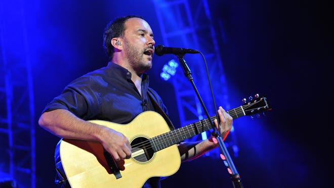 Dave Matthews sings in a high falsetto on the song Seven. *** The seven-piece Dave Matthews Band performs an hour-long acoustic set followed by a two-hour electric set in front of a capacity crowd at DTE Music Energy Theater in Clarkston, Michigan during its 2015 summer tour. Photos taken on Tuesday, July 7, 2015. (John T. Greilick, The Detroit News)
