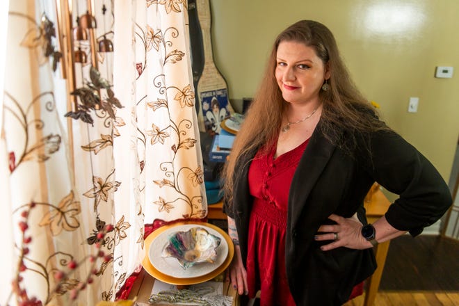 Clean water activist Melissa Mays pose for a portrait on Wednesday, April 24, 2024 at her home in Flint, Michigan.