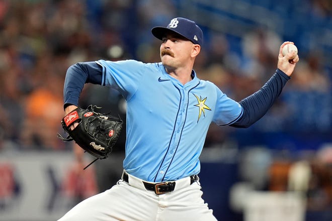 Tampa Bay Rays pitcher Tyler Alexander delivers to the Detroit Tigers during the second inning.
