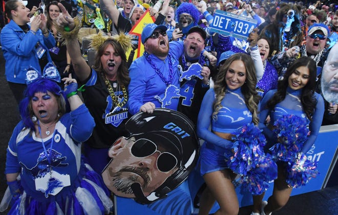 Lions fans are introduced as Day 2 of the 2024 NFL Draft begins Friday evening in Detroit.