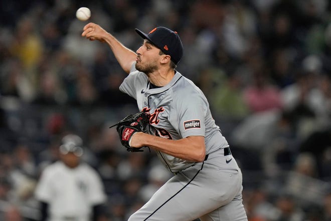 Detroit Tigers' Alex Faedo pitches during the sixth inning.