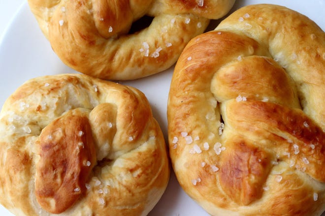 Homemade Auntie Anne type pretzels. (Hillary Levin/St. Louis Post-Dispatch/TNS)