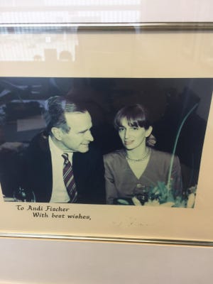 The late George H. W. Bush with Andrea Fischer Newman.