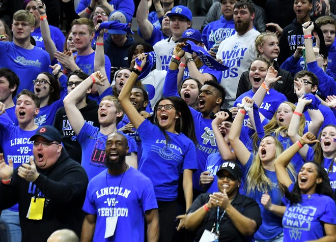 Ypsilanti Lincoln fans make some noise in the second half.