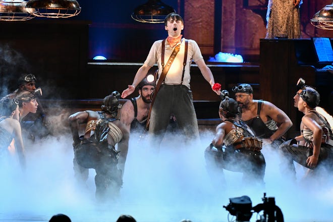 The cast of "Hadestown" performs at the 73rd annual Tony Awards at Radio City Music Hall on Sunday, June 9, 2019, in New York.  Hadestown won eight awards including best musical.