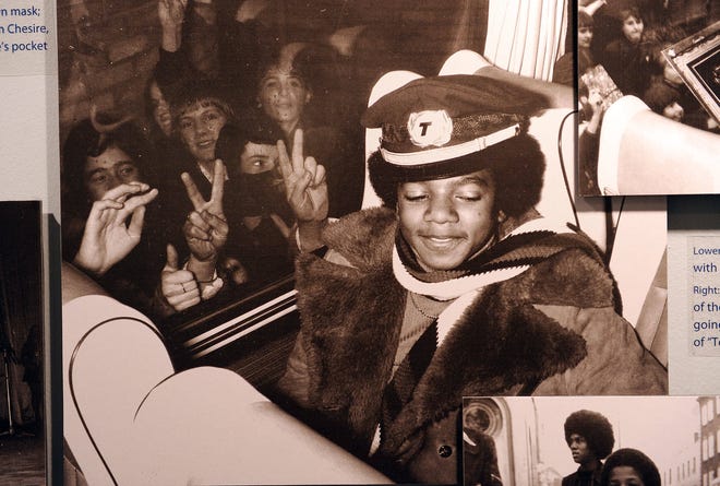 Young Michael Jackson in a photo from an expanded Jackson 5 exhibit at the Motown Historical Museum in 2010, marking the one-year anniversary of Michael Jackson's death.