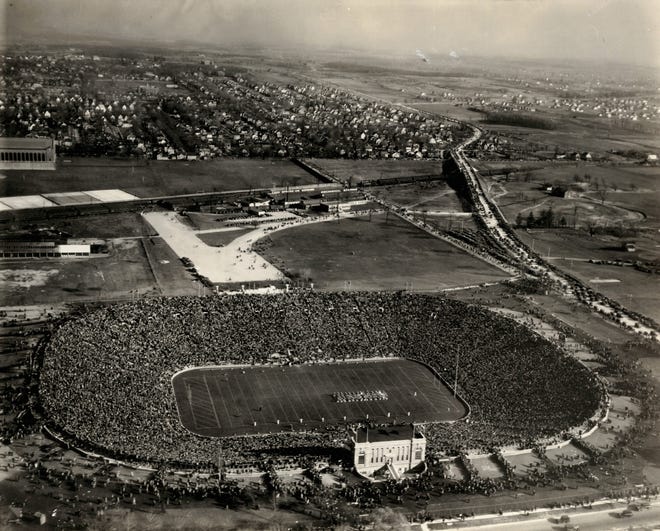 Michigan football coach and athletic director Fielding Yost was the driving force behind the new stadium, which was a bowl type of construction, rising only slightly above ground level on the east side. Steam shovels unearthed a number of natural springs, which caused delays, but it was finished within budget at $1.1 million.