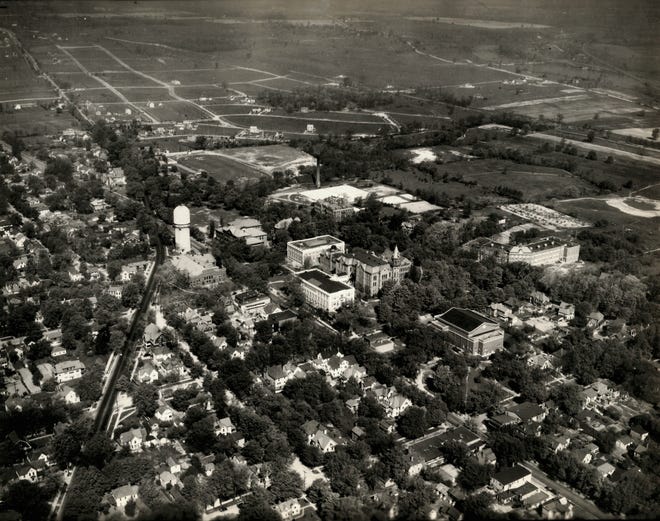 Michigan State Normal School in Ypsilanti, May 10, 1930. You know it today as Eastern Michigan University. It was founded in 1849 as a college to educate students to become teachers, who were much in demand.