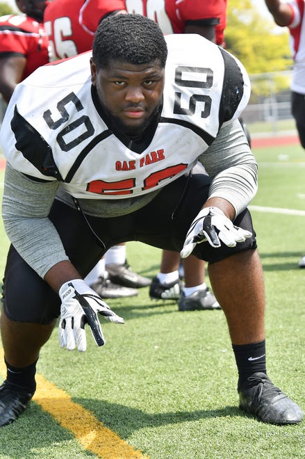1. Justin Rogers, Oak Park (Kentucky), OL/DL, 6-3, 300 pounds:  Rogers, a member of The News Dream Team, was a dominant force on both sides of the ball. He didn’t allow a sack while getting six sacks and forcing three fumbles to help Oak Park win an Oakland Activities Association White Division championship. He didn’t play in the Division 2 pre-district game loss to Farmington due to an injury. “Justin was a four-year starter and can dominate on either side of the ball,” coach Greg Carter said. Rogers will enroll early at Kentucky in January.