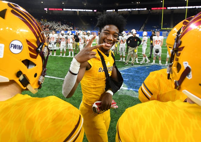 14. Latrell Fordham, Davison (Ball State), WR/CB, 6-4, 180 pounds: Fordham, a member of The News Dream Team, proved to be the difference in Davison’s 35-25 win over Brighton in the Division 1 state championship game at Ford Field. He grabbed a 74-yard touchdown pass to give his team a 14-3 lead, then broke up a pass in the end zone later in the first half, followed by a teammate’s interception on the next play which led to a TD and 21-3 cushion. He had 49 receptions for 954 yards and 12 TDs. “Latrell was a huge factor in our success even when he was not getting the ball,” coach Jake Weingartz said. “What most people do not know is that he is a lock down corner as well. His ability on defense to shut down the opposing team’s best wide receiver helped us win the whole thing.”