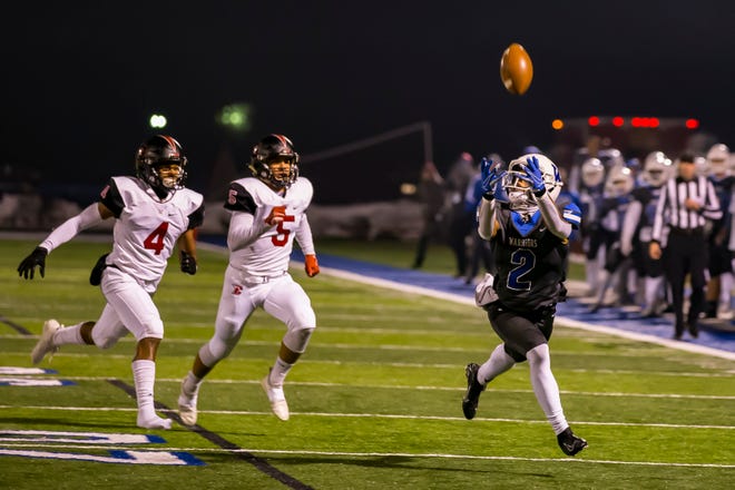 6. Abdur-Rahmaan Yaseen, Walled Lake Western (Purdue), WR/CB, 6-1, 180 pounds:  Yaseen (2), a member of The News Dream Team, put up huge numbers, coming up with 86 receptions for 1,646 yards 20 touchdowns while getting in on 47 tackles with two interceptions to help Walled Lake Western earn league (Lakes Valley) and Division 2 district and regional titles before a 57-56 state semifinal loss to Muskegon Mona Shores. “Abdur-Rahmaan Yaseen is the best wide receiver in the state,” coach Alex Grignon said. “Single coverage equaled touchdowns all year long. He is just as dangerous taking a jet sweep or hitch as he is going vertical. Literally any time he touched the football he had a great chance to score.”