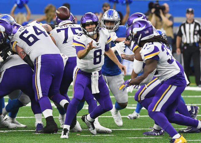 Nov. 8 at Vikings (1 p.m.): Minnesota has won five straight games handily in the head-to-head series, by an average of 13 points. After making the playoffs last season, the Vikings are poised for another good season, behind Michigan State product Kirk Cousins (8). Prediction: Loss