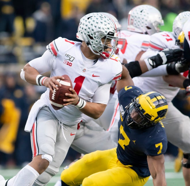 Oct. 17, vs. Ohio State (13-1, 9-0 Big Ten in 2019): Barring an injury, Ohio State probably will waltz into East Lansing with a Heisman Trophy candidate at quarterback. Junior Justin Fields (pictured) was a finalist for the trophy last season after racking up 3,273 passing yards and 51 total touchdowns. With another season of experience, Fields seems primed for an even bigger year in 2020 and will be too much for Michigan State and the rest of the Big Ten to overcome. Prediction: Loss