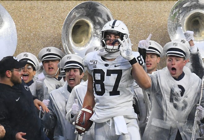 Nov. 14, at Penn State (11-2, 7-2 Big Ten in 2019): Michigan State is replacing roughly eight defenders from last season’s squad, including two linebackers and a safety, the two position groups most responsible for covering tight ends. That could play a big factor against Penn State, which has one of the most complete tight ends in the country, Pat Freiermuth (pictured), who turned down a shot at the NFL for at least one more season in Happy Valley. Freiermuth had five catches for 60 yards and a whopping three touchdowns in East Lansing last season. Prediction: Loss