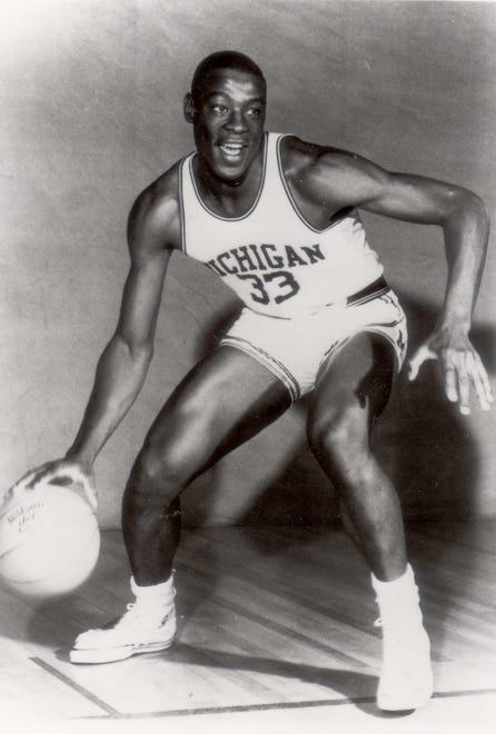1. Cazzie Russell (1963-66): The program ’ s only three-time All-American lifted the Wolverines to national prominence and left a lasting imprint. Russell, a 6-foot-5 guard, averaged a program-best 27.1 points per game over his three-year career (freshmen weren ’ t eligible to play on varsity teams until 1972) and led the Wolverines to three consecutive Big Ten titles as well as back-to-back Final Four appearances in 1964 and 1965. In 1966, he averaged 30.8 points and 8.4 rebounds en route to being named the national player of the year. His No. 33 is retired by the program and Crisler Arena, which opened in 1967, is affectionally referred to as " The House that Cazzie Built.