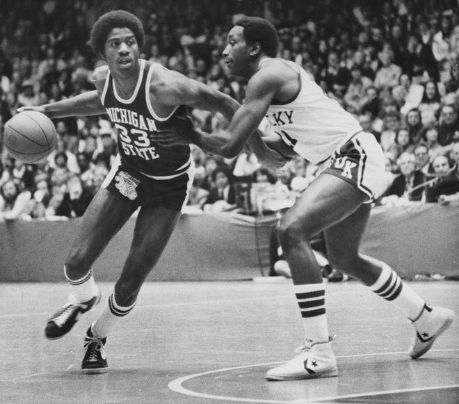 1. Earvin “Magic” Johnson (1977-79): A program icon whose statue stands outside the Breslin Center, Magic Johnson helped put Michigan State on the map, leading the Spartans to the 1979 national championship. In two seasons, the Lansing native averaged 17.1 points, 7.6 rebounds and 7.9 assists, including three separate games of 14 assists. From there, he was off to the NBA where he would cement himself as one of the legends of the game, being named the league’s MVP three times while winning five NBA titles.