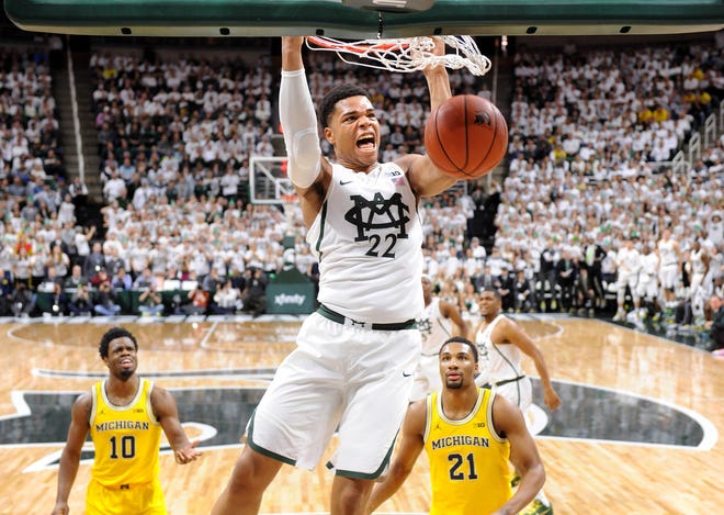 14. Miles Bridges (2016-18): In just two seasons, Bridges managed to score 1,055 points while earning Freshman All-American honors in 2017, and following that with a sophomore season that included first-team All-Big Ten honors as well as consensus second-team All-American accolades. An explosive athlete, Bridges also had a career-high 21 rebounds in a game against Savanah State as a sophomore, the same game he had a program-record 19 defensive rebounds.