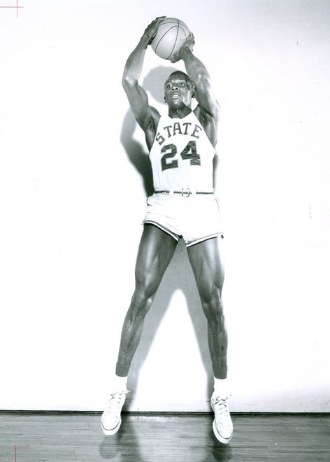 8. Johnny Green (1956-59): Jumpin’ Johnny Green still stands as one of the greatest rebounders in program history, as his career average of 16.4 rebounds a game still stands as MSU’s best. He still ranks third in total rebounds with 1,036, trailing only Draymond Green and Greg Kelser, who each played four full seasons while Green played three. He helped the Spartans reach their first Final Four in 1957 as a sophomore and earned All-American honors in each of his final two seasons.