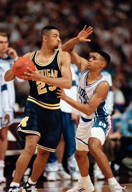 11. Juwan Howard (1991-94): A stabilizing and steady force during the " Fab Five " era, Howard ’ s numbers improved throughout his three-year career. The 6-foot-9 big man averaged a career-high 20.8 points and 8.9 rebounds per game as a junior and was at his best during the NCAA Tournament when he averaged 29 points and 12.7 rebounds to propel the Wolverines to their third straight Elite Eight. One of six Wolverines to record at least 1,500 points and 700 rebounds, he enjoyed a long and successful NBA career before returning to coach his alma mater.