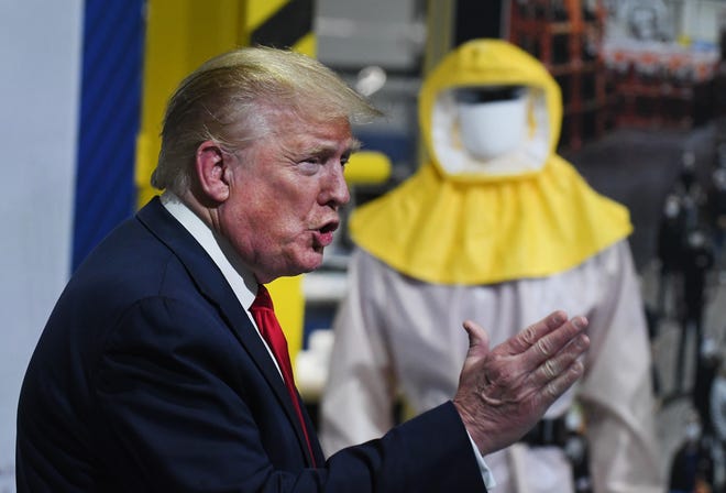 President Donald J. Trump tours the Ford Motor Company Rawsonville Components Plant, one of the many repurposed American factories producing personal protective equipment and ventilators in the fight against the COVID-19 pandemic.