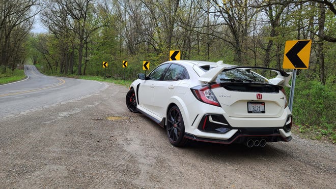 The 2020 Honda Civic Type R is at home on twisty roads — like those found in Hell, Michigan — with its tight handling, limited slip differential and 306 horsepower.