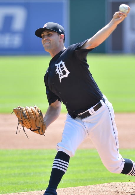 Tigers pitcher Matthew Boyd works from the mound.