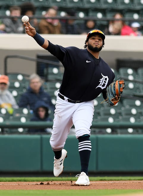 No. 18 Dawel Lugo, 3B, R-R, 6-0, 190. Opening Day age: 25. If he makes the opening day roster, it will be because he’s out of minor-league options. He’d be used mostly as a pinch-hitter. Third base is his only viable position. The guess here is, once the rosters are trimmed to 26, he will be waived and the Tigers will keep their fingers crossed that he’s not claimed. 2019: .245/.271/.381, 6 HR, 26 RBIs. 2020 salary: $211,148.