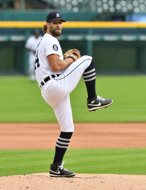 Tigers pitcher Daniel Norris works in the first inning.