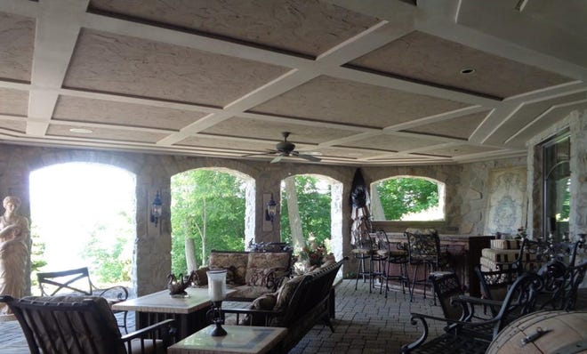 A covered patio.