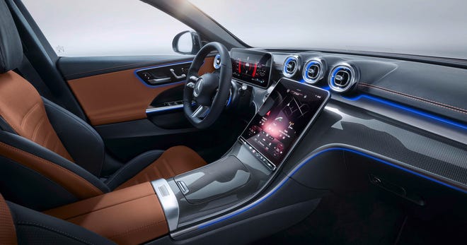 2022 Mercedes-Benz C-class has twin, all-digital screens.