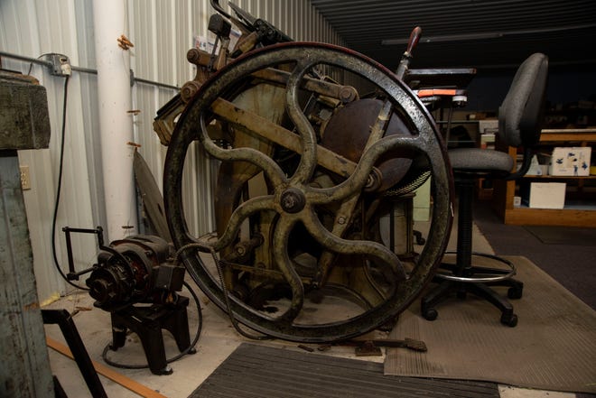 An 1800's printing press show on Tuesday, March 30, 2021 was still in use by The Munising News, which published its final edition on March 31, 2021.